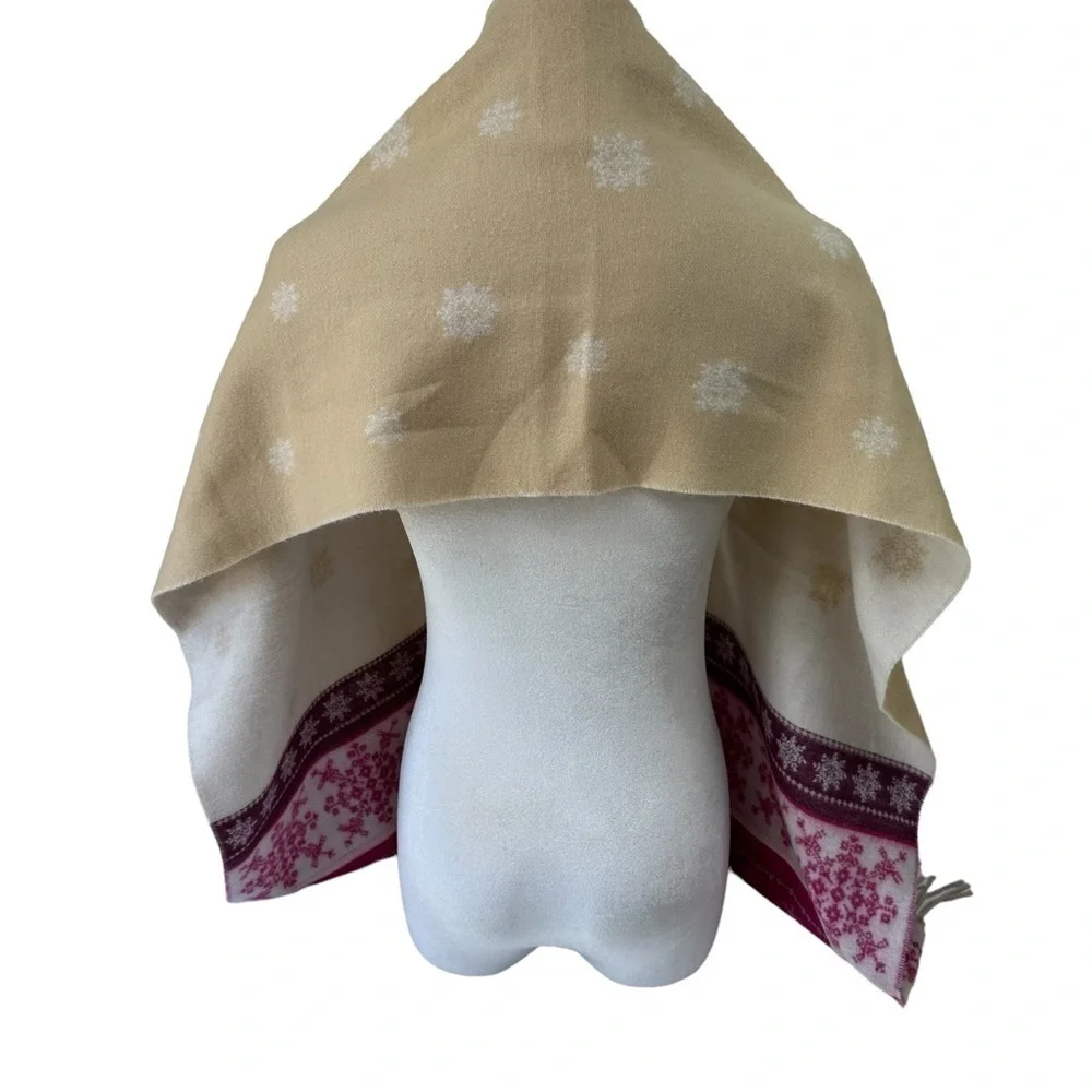 V. FRASS Cashmink Pink and Tan Pattern Scarf